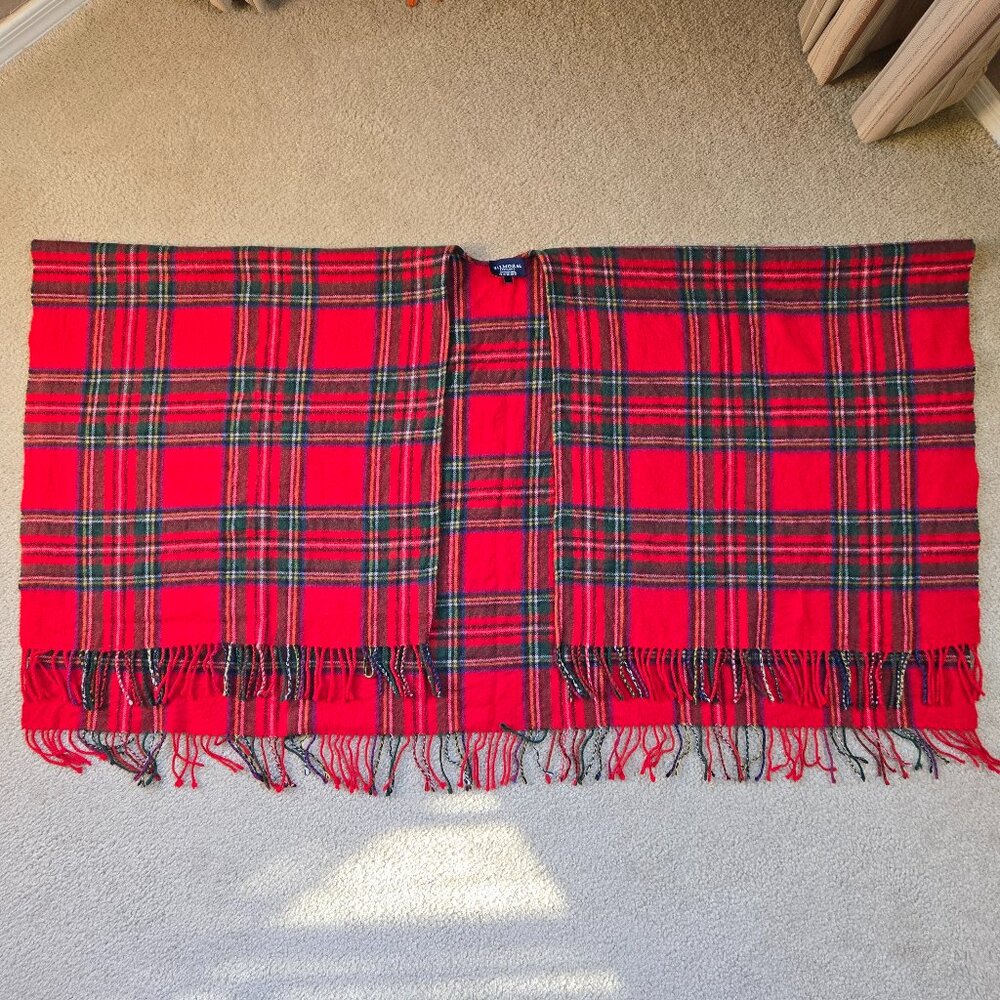 100% Lambswool Tartan wrap red plaid